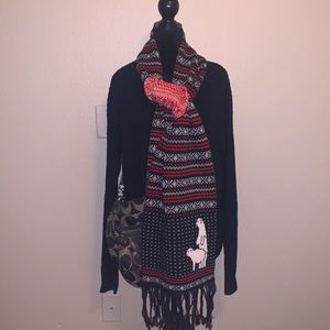 Polar Bear and Snowflake Ugly Christmas Winter Sweater Scarf